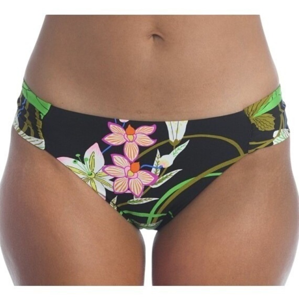 Trina Turk Womens Size 12 Black Oriental Floral Hipster Bikini Bottoms NWT‎ $68